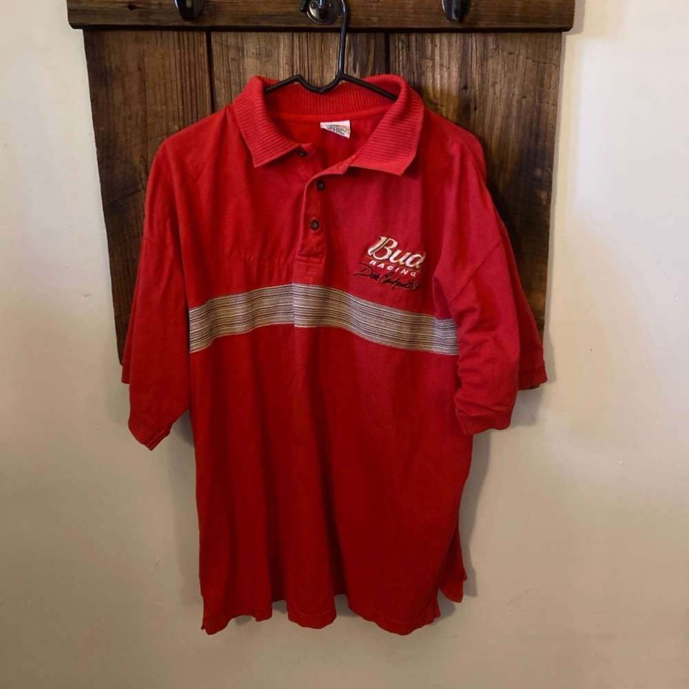 Men's Dale Earnhardt Jr Budweiser Red Polo Shirt XL